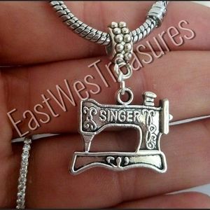 Sewing Machine charm / needle thread charm for European charm bracelets